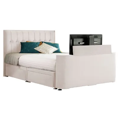 Mustard Sparkle Super King Size TV Bed