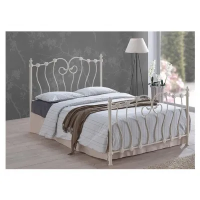 Ivory Victorian Style 4ft Metal Bed Frame