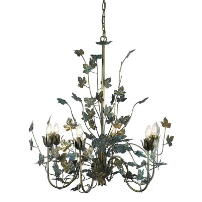 Verdigris Leaf Chandelier