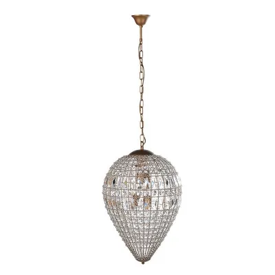Modern Medium Dome Ceiling Light Crystal Chandelier With Chain