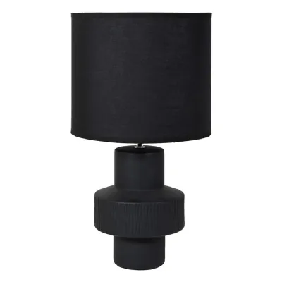 Black Cocoa Table Lamp with Linen Shade