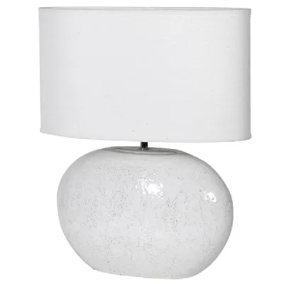 Oval White Lamp With Shade