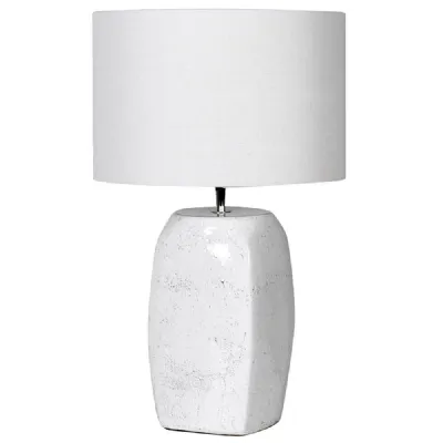 Oblong White Lamp W. Shade