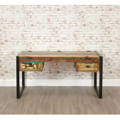 Desk Dressing Table Lift Up Lid Top Painted Urban Industrial Black Metal Frame