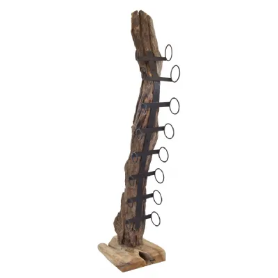 Curved Reclaimed Wood Rustic 150cm Tall Wine Rack