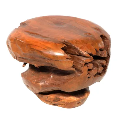 Antique Natural Teak Root Ball Stool 40cm Wide