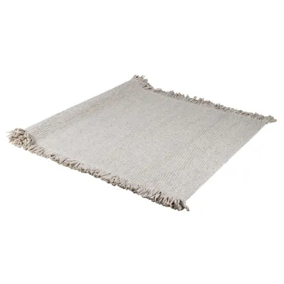Natural Fringed Wool Rug
