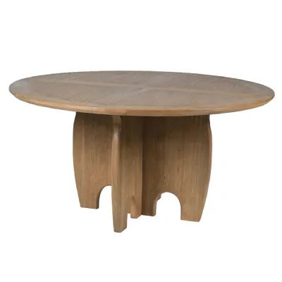 Round Drifted Oak Dining Table