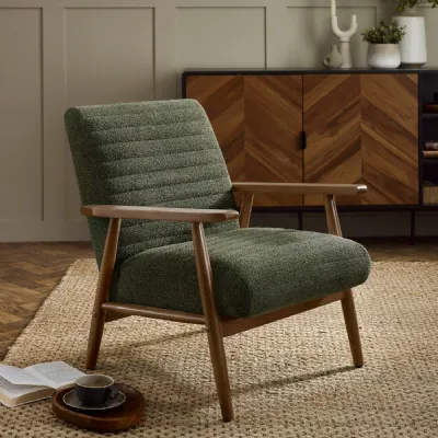 Ivy Olive Chenille Upholstered Armchair