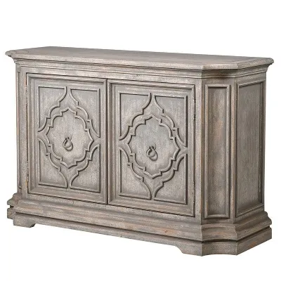 Traditional Heritage Painted Distressed Grey Wash 2 Door Sideboard
