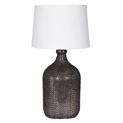Chainmail Table Lamp with Cotton Shade