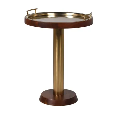 Round Gold Cocktail Table