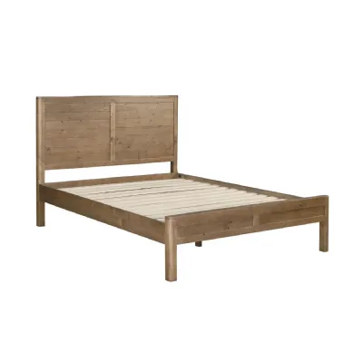 Rustic Pine Wooden King Size Bed Frame with Solid Legs