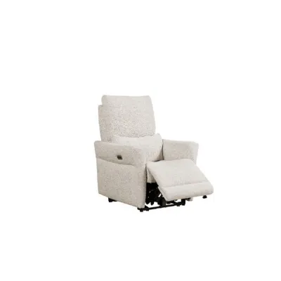 Biscuit Fabric Electric Power Recliner Chair