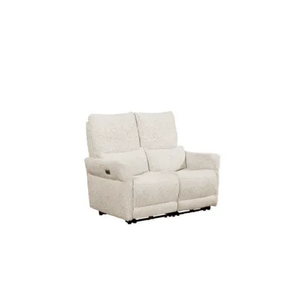 Biscuit Fabric 2 Seater Power Recliner Sofa