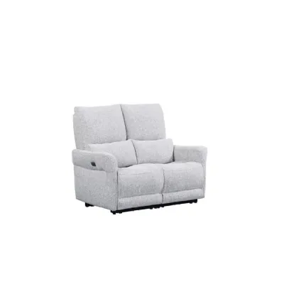 Dove Fabric 2 Seater Power Recliner Sofa High Back