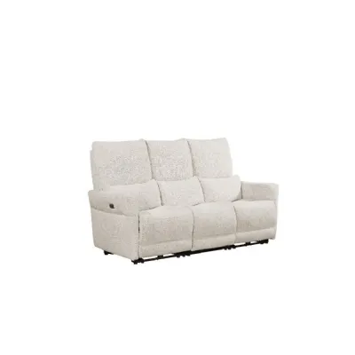 Biscuit Fabric 3 Seater Electric Power Recliner Sofa
