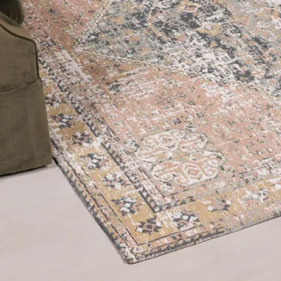 Marine Pink Chenille Washed Rug 260x180cm