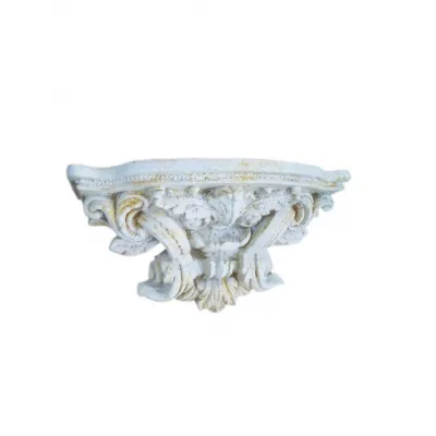 Large Antiqued Stone Effect Ornate Wall Shelf