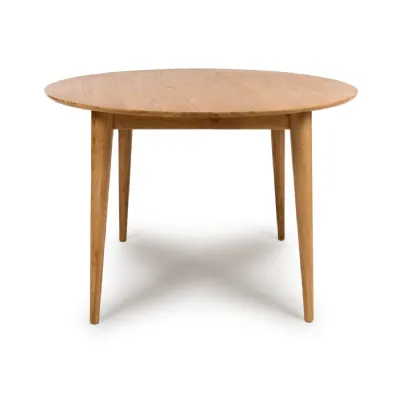 Oak Round Small 110cm Wooden Dining Table