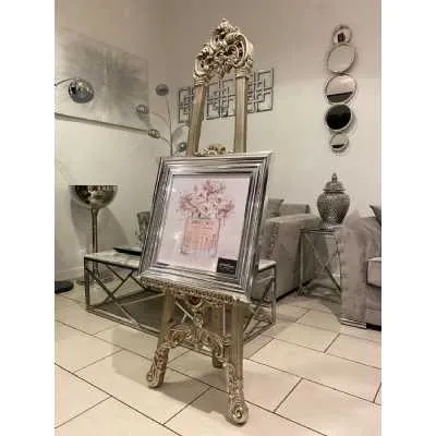 Jimmy Choo Pink Perfume And Flowers Wall Art Chrome Step Frame