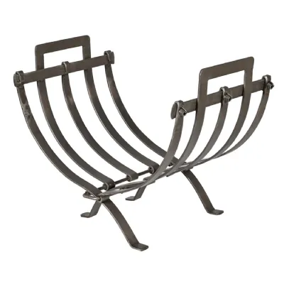 Pewter Log Basket Holder