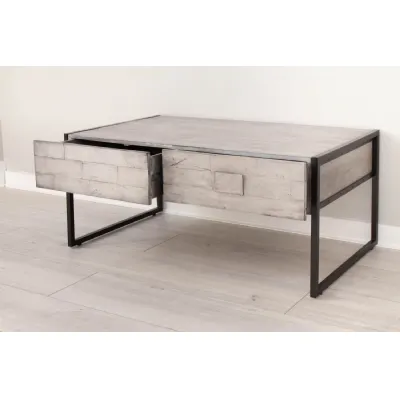 Grey Distressed Mango Wood 2 Drawer TV Media Unit