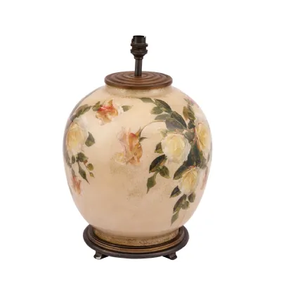 Rose Floral Design Large Glass Table Lamp Base