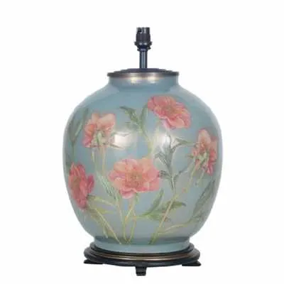 Coral Peony Large Glass Table Lamp
