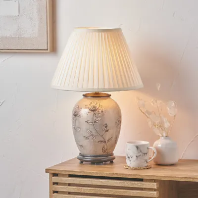 Champagne Shade Glass Table Lamp Handcraft Detailing