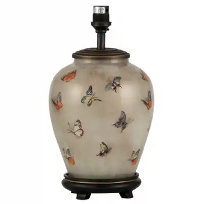Colourful Butterflies Golden Glass Table Lamp