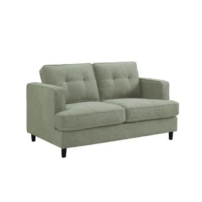Sage Woven Fabric 2 Seater Standard Button Back Sofa