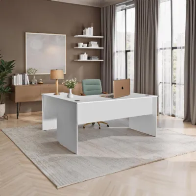 Adore Rio Matt White Corner Desk Large Reversible Office Desk