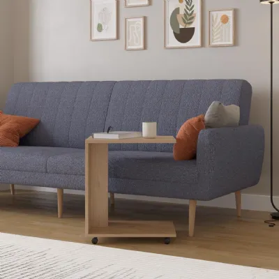 Adore Florida Oak Effect Sofa Laptop Table on Castors Mobile Side Table