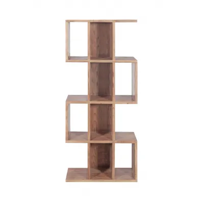 Modern Acacia Wood Tiered Shelving Unit with Open Cube Design