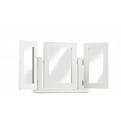 Painted and Solid Oak Profiled Top Dressing Table Triple Mirror