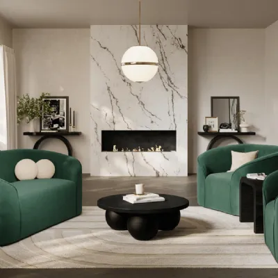 Modern Style Matte Black Concrete Round Coffee Table
