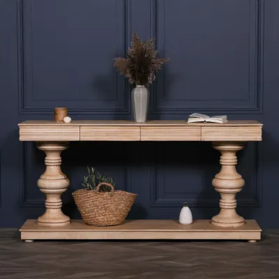 Wooden Console Table with Drawers