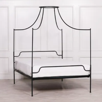 Black Iron 4ft6 Double Four Poster Bed
