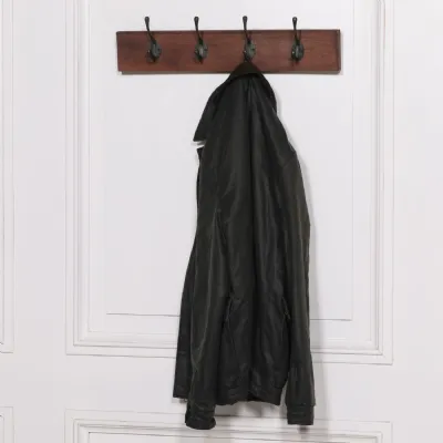 4 Iron Hook Wooden Coat Hanger