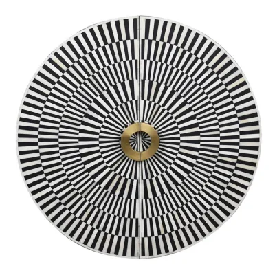 Bone Inlay 2 Door Round Sunray Wall Cabinet