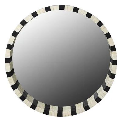 Porthole Bone Inlay Mirror