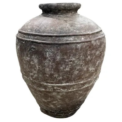 Large Aged Effect Glass Reinforced Concrete Garden Vase