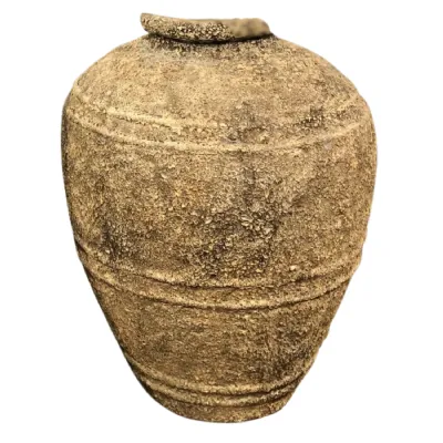 Large Coral Textured Glass Reinforced Concrete Garden Vase