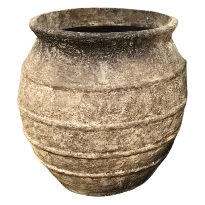 Rustic Large Glass Reinforced Concrete Garden Planter with Textured Aged Finish