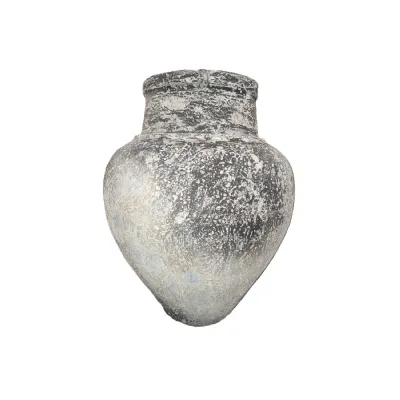 Rustic Grey Finish Naped Decorative Pot