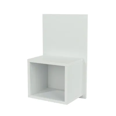White Wood Wall Mounted Open Bedside Table Cube Storage