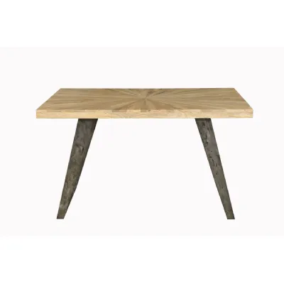 Industrial Sunburst Mango 135cm Dining Table with Metal Legs