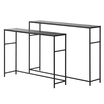 Set of 2 Black Graphite Console Tables