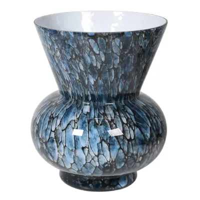 Blue Marble Glass Vase